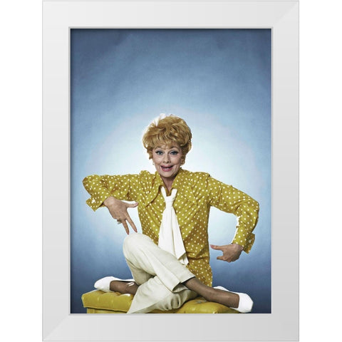 Lucille Ball White Modern Wood Framed Art Print by Hollywood Photo Archive