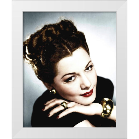 Maria Montez White Modern Wood Framed Art Print by Hollywood Photo Archive
