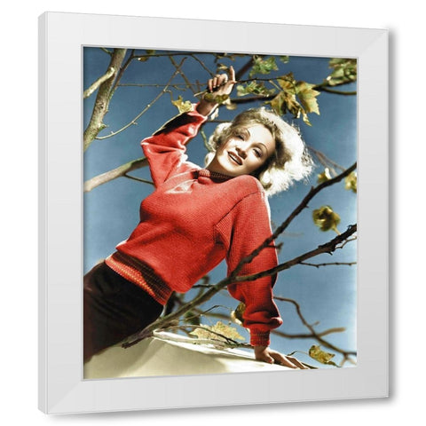 Marlene Dietrich White Modern Wood Framed Art Print by Hollywood Photo Archive