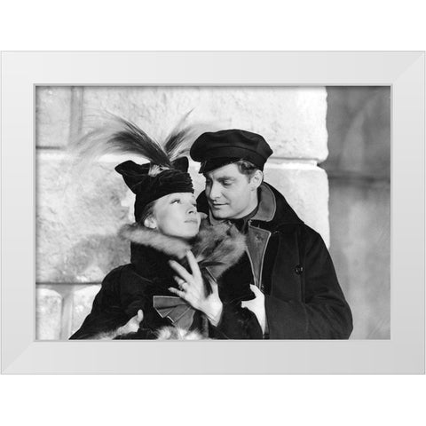 Marlene Dietrich White Modern Wood Framed Art Print by Hollywood Photo Archive