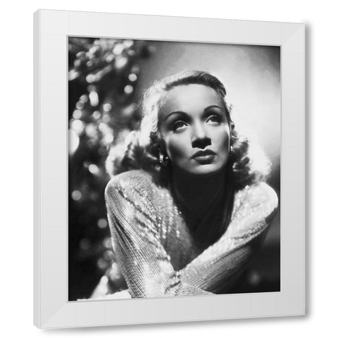 Marlene Dietrich White Modern Wood Framed Art Print by Hollywood Photo Archive