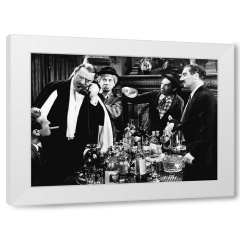 Marx Brothers - A Night at the Opera White Modern Wood Framed Art Print by Hollywood Photo Archive