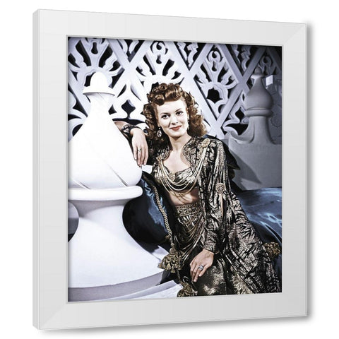 Maureen OHara in Sinbad the Sailor White Modern Wood Framed Art Print by Hollywood Photo Archive