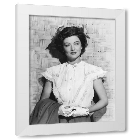 Myrna Loy White Modern Wood Framed Art Print by Hollywood Photo Archive