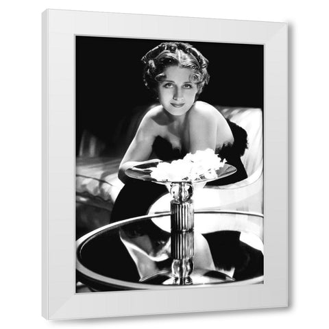 Norma Shearer White Modern Wood Framed Art Print by Hollywood Photo Archive