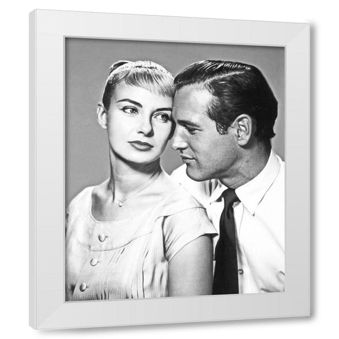 Paul Newman White Modern Wood Framed Art Print by Hollywood Photo Archive