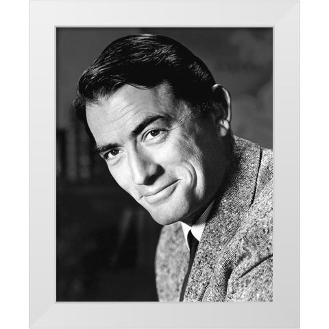 Gregory Peck White Modern Wood Framed Art Print by Hollywood Photo Archive