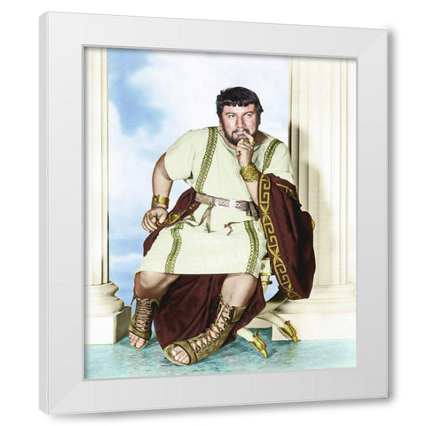 Peter Ustinov White Modern Wood Framed Art Print by Hollywood Photo Archive