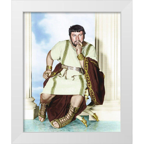 Peter Ustinov White Modern Wood Framed Art Print by Hollywood Photo Archive