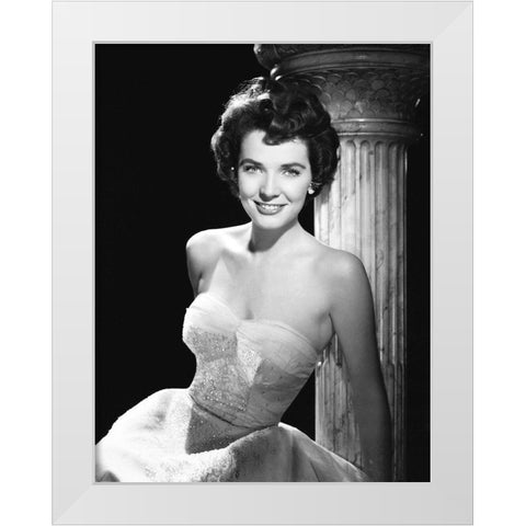 Polly Bergen White Modern Wood Framed Art Print by Hollywood Photo Archive