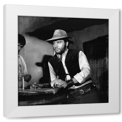 Elvis Presley - Charro! White Modern Wood Framed Art Print by Hollywood Photo Archive