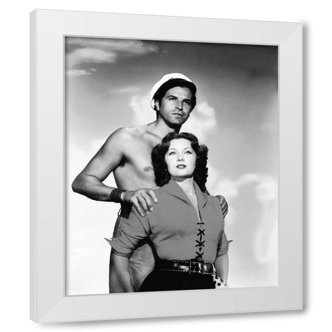 Rhonda Fleming - Jivaro White Modern Wood Framed Art Print by Hollywood Photo Archive