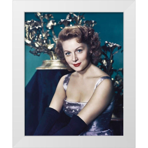 Rhonda Fleming White Modern Wood Framed Art Print by Hollywood Photo Archive