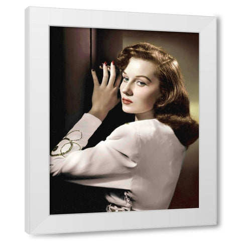 Rhonda Fleming White Modern Wood Framed Art Print by Hollywood Photo Archive