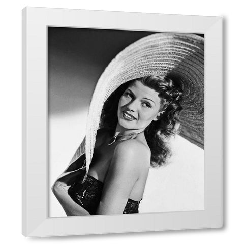 Rita Hayworth White Modern Wood Framed Art Print by Hollywood Photo Archive