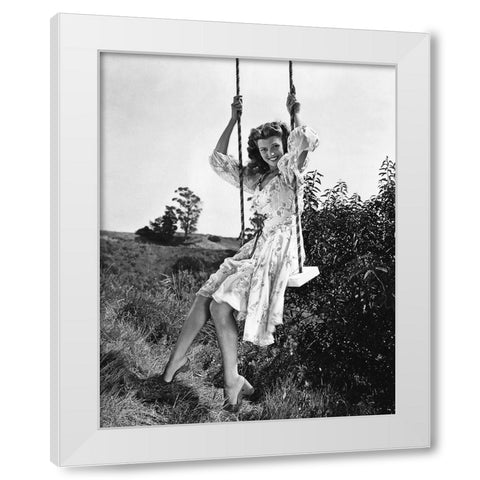 Rita Hayworth White Modern Wood Framed Art Print by Hollywood Photo Archive