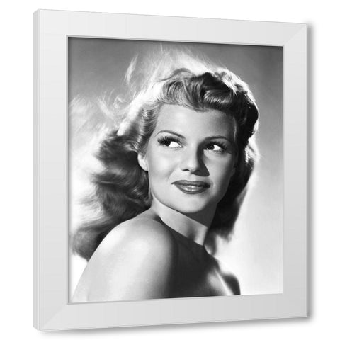 Rita Hayworth White Modern Wood Framed Art Print by Hollywood Photo Archive