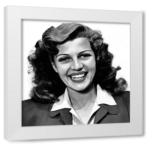 Rita Hayworth White Modern Wood Framed Art Print by Hollywood Photo Archive