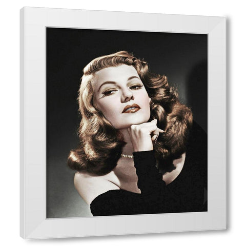 Rita Hayworth White Modern Wood Framed Art Print by Hollywood Photo Archive
