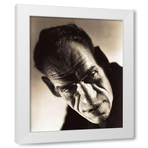 Rondo Hatton White Modern Wood Framed Art Print by Hollywood Photo Archive