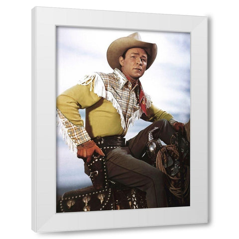 Roy Rogers White Modern Wood Framed Art Print by Hollywood Photo Archive