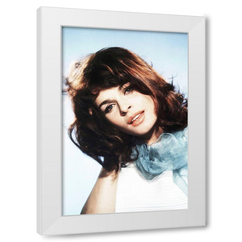 Senta Berger White Modern Wood Framed Art Print by Hollywood Photo Archive