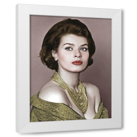 Senta Berger White Modern Wood Framed Art Print by Hollywood Photo Archive