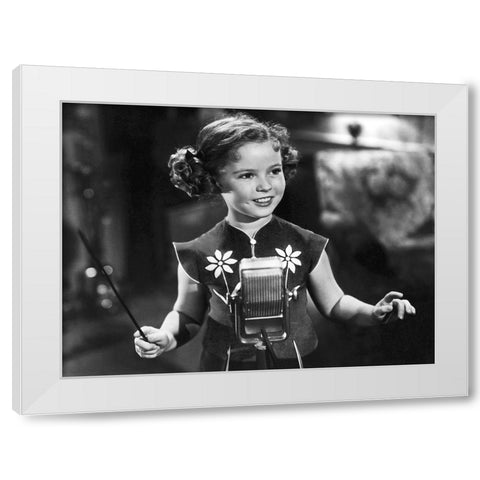 Shirley Temple White Modern Wood Framed Art Print by Hollywood Photo Archive