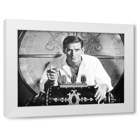 The Time Machine - Rod Taylor White Modern Wood Framed Art Print by Hollywood Photo Archive