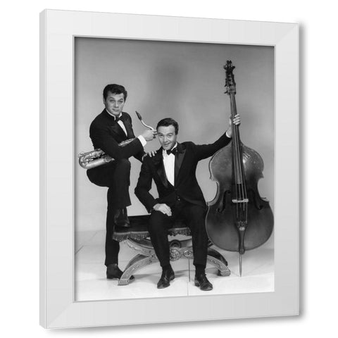 Some Like it Hot - Tony Curtis and Jack Lemmon White Modern Wood Framed Art Print by Hollywood Photo Archive