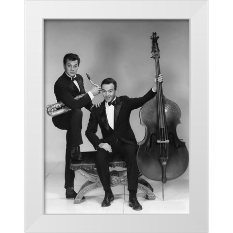 Some Like it Hot - Tony Curtis and Jack Lemmon White Modern Wood Framed Art Print by Hollywood Photo Archive