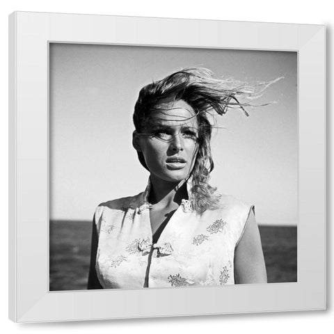 Ursula Andress - Dr. No White Modern Wood Framed Art Print by Hollywood Photo Archive
