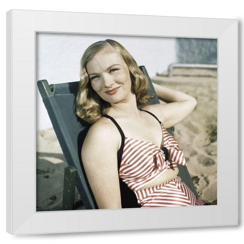 Veronica Lake White Modern Wood Framed Art Print by Hollywood Photo Archive