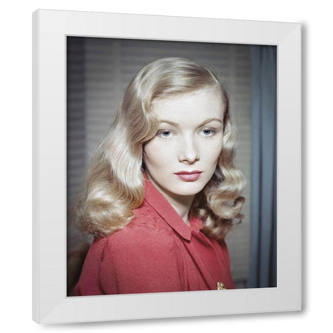 Veronica Lake White Modern Wood Framed Art Print by Hollywood Photo Archive