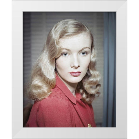 Veronica Lake White Modern Wood Framed Art Print by Hollywood Photo Archive