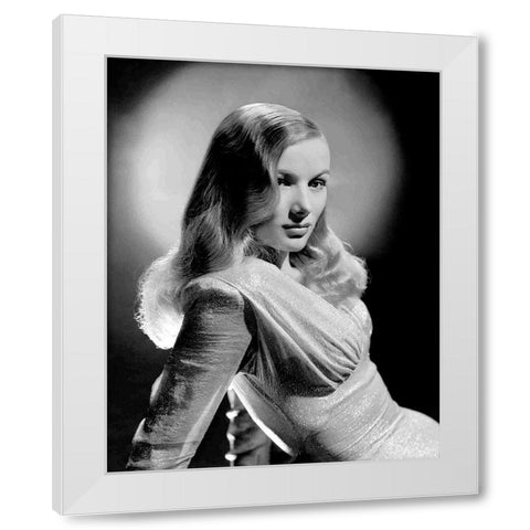 Veronica Lake White Modern Wood Framed Art Print by Hollywood Photo Archive