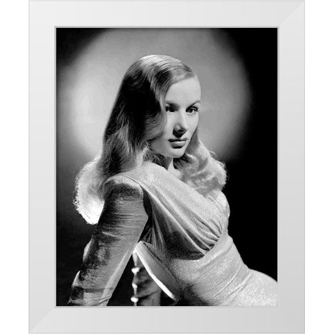 Veronica Lake White Modern Wood Framed Art Print by Hollywood Photo Archive