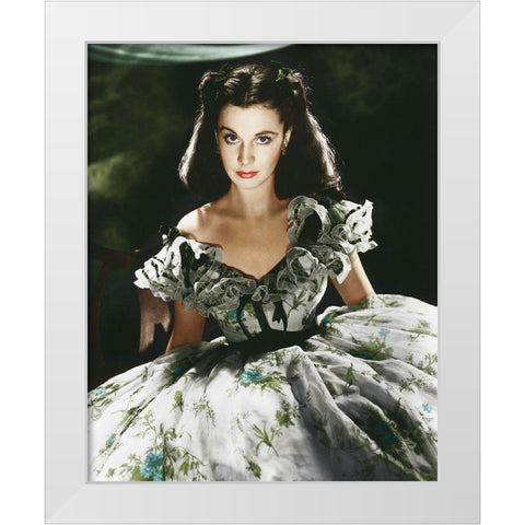 Vivien Leigh - Gone With The Wind White Modern Wood Framed Art Print by Hollywood Photo Archive