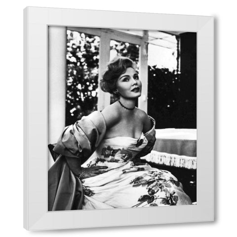 Zsa Zsa Gabor White Modern Wood Framed Art Print by Hollywood Photo Archive