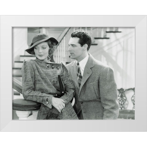 Cary Grant - Born To Be Bad White Modern Wood Framed Art Print by Hollywood Photo Archive