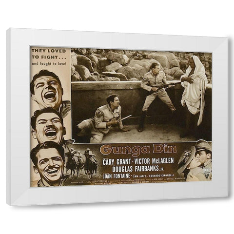 Cary Grant - Gunga Din White Modern Wood Framed Art Print by Hollywood Photo Archive