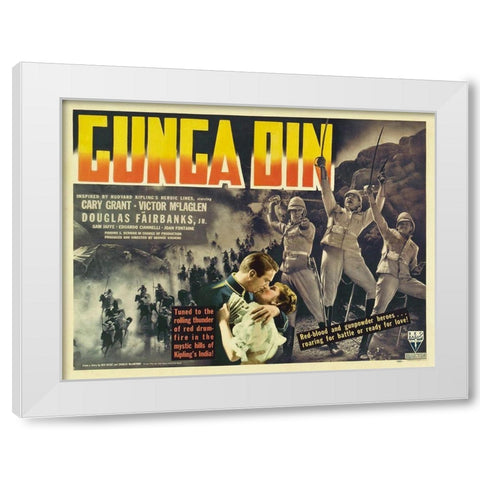 Cary Grant - Gunga Din White Modern Wood Framed Art Print by Hollywood Photo Archive