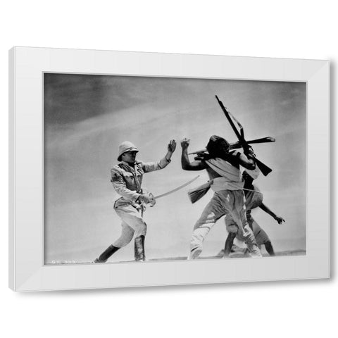 Cary Grant - Gunga Din White Modern Wood Framed Art Print by Hollywood Photo Archive