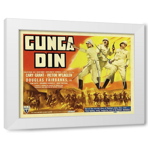 Cary Grant - Gunga Din White Modern Wood Framed Art Print by Hollywood Photo Archive