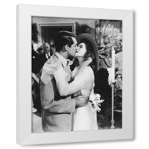 Cary Grant - Katherine Hepburn White Modern Wood Framed Art Print by Hollywood Photo Archive
