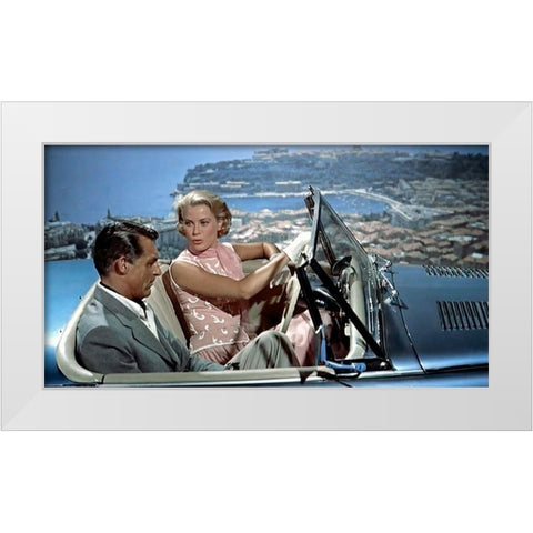 Cary Grant - To Catch A Thief White Modern Wood Framed Art Print by Hollywood Photo Archive