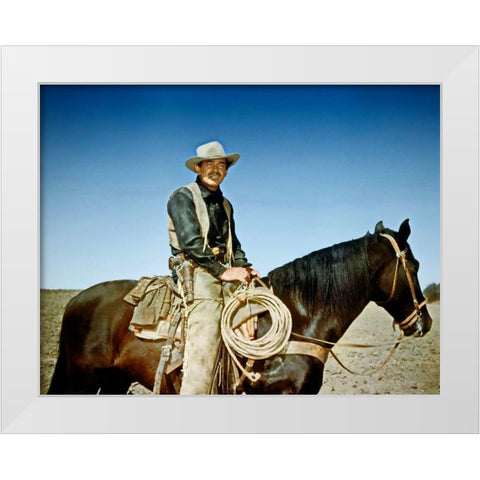 Clark Gable - The Tall Men White Modern Wood Framed Art Print by Hollywood Photo Archive