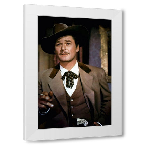 Errol Flynn - San Antonio White Modern Wood Framed Art Print by Hollywood Photo Archive