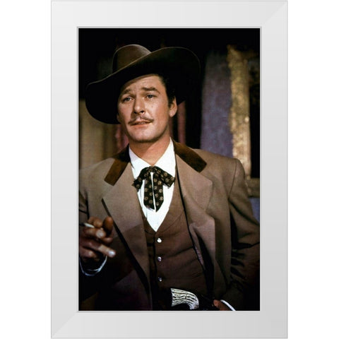 Errol Flynn - San Antonio White Modern Wood Framed Art Print by Hollywood Photo Archive