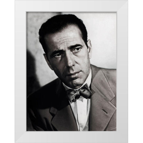 Humphrey Bogart White Modern Wood Framed Art Print by Hollywood Photo Archive